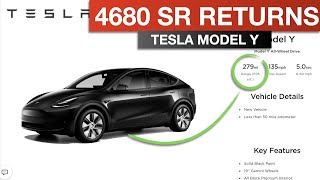 BREAKING: Tesla Model Y Standard Range (4680 Battery) Returns