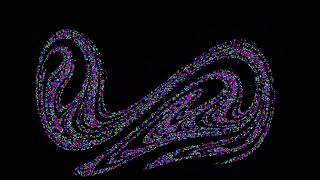 Animation of the poincare section of a Duffing oscillator.