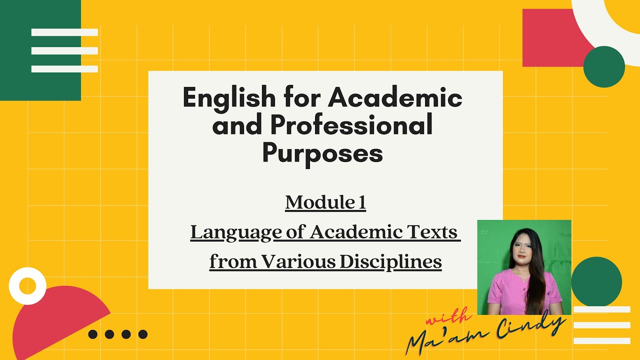 EAPP| Module 1: Language Of Academic Texts From Various Disciplines ...