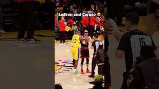 LeBron shows love to Alex Caruso 😂#lebronjames #lakers #nba