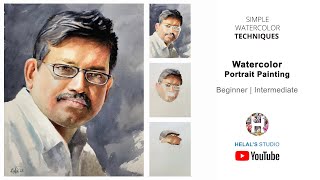 How to Watercolor Portrait Paint | Beginner | Intermediate tutorials | HELAL'S STUDIO