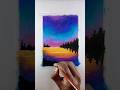 Beautiful Evening Scenery Drawing with Oil Pastel and Poster Color #art #drawing #shorts