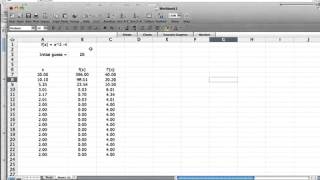 Newtons Method for Spreadsheeting