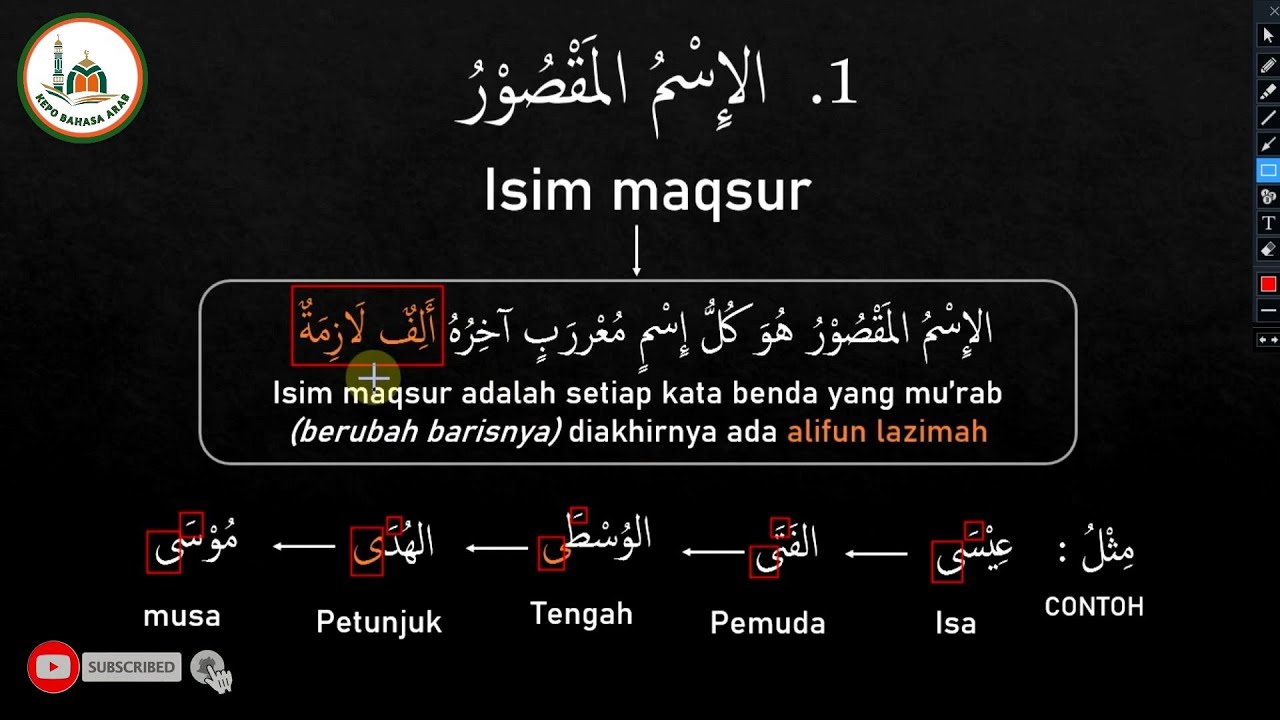 Belajar Bahasa Arab Pemula Dari Nol Part 10 || Isim Maqsur, Manqus ...