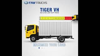 FAW Tiger VH truck's impressive 16ft/20ft deck length.