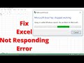 Excel Not Responding or Freezing Fix |  Excel hang issues in Windows 10