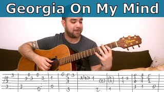 Fingerstyle Tutorial: Georgia on My Mind - Guitar Lesson w/ TAB