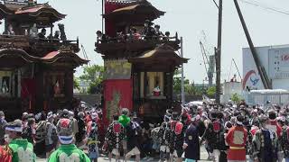 亀崎潮干祭初の日　2022年5月3日　田中組神楽車神前神社前曳き込み　※祭礼の記録として情報を提供します