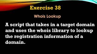 #38 Exercise - Write a Whois Lookup Script Using whois Library. #python