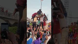 कृष्ण जन्माष्टमी में एक भव्य मटका फोड़ #shorts #video