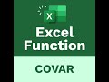 The Learnit Minute - COVAR Function #Excel #Shorts