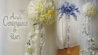 Dollar Tree Acrylic Centerpiece & Riser / Bridal Shower Decor /  Party Decor