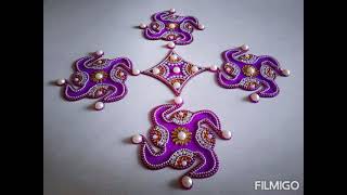 Acrylic Kundan Diwali Rangoli  Designs