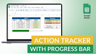 Action Tracker with Progress Bar - Google Sheets