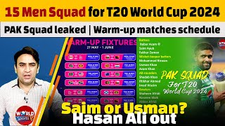 Finally, PAK selector chose 15 Men Squad for T20 World Cup 2024 | Warm-up matches schedule announced