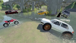 Saving people stuck under bridge in deep mud | Farming Simulator 19