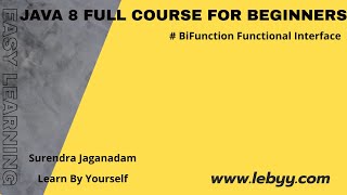 BiFunction FI with Example || BiFunction || Java 8 features for Beginners
