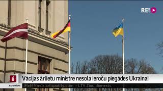 Vācijas ārlietu ministre nesola ieroču piegādes Ukrainai