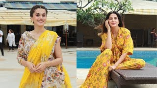 Taapsee Pannu and Kirti Kulhari Spotted For Upcoming movie Mission Mangal