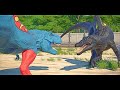 new batman spinosaurus vs spiderman i rex dinosaurs fight 🌍 jurassic world evolution