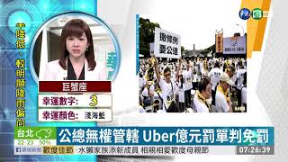 公總無權管轄 Uber億元罰單判免罰 | 華視新聞 20190510