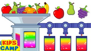 Learn Colors for Kids With Fruit Juice Factory | Best Learning Videos for Toddlers | @kidscamp