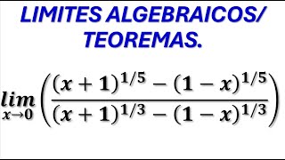 CLASE #109. LIMITE DE UNA FUNCION ALGEBRAICA - 