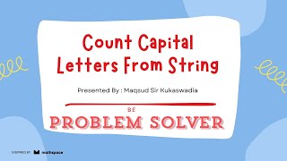 How to count number of capital letters in given string.
