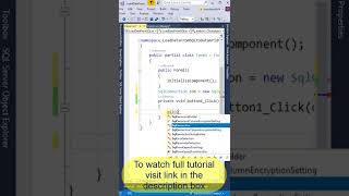 load data from sql to DataGridview c# #short
