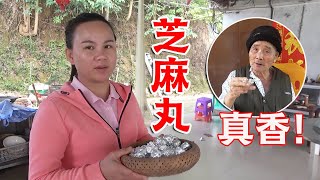 9 sisters make black sesame pill, dad is full of praise after eating