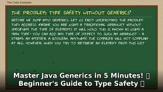 Master Java Generics in 5 Mins! 💡 Beginner's Guide to Type Safety 🛡️ (Java Programming Tutorial)