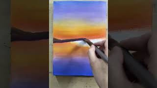 Sunset & Forest Tree || acrylic painting || paintcooo