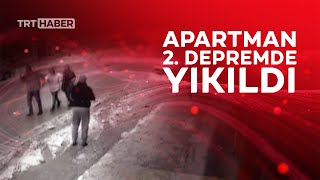 Malatya'da 7 katlı binanın yıkılma anı kamerada