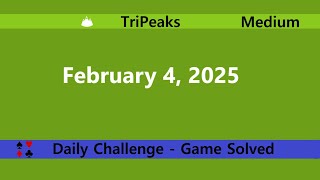 Microsoft Solitaire Collection | TriPeaks Medium | February 4, 2025 | Daily Challenges