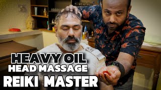 Heavy oil head massage therapy by Reiki Master 💈Asmr relaxation to reduce stress n Anxiety