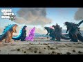 Godzilla, Shin Godzilla, Heisei Godzilla vs Venom Godzilla Team - GTA V Mods