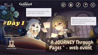 A Journey Through Pages - web event Day 1  [ Genshin Impact ]