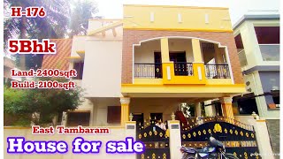 independent House for sale in Chennai East Tambaram|camp Road Land-2400|Build-2100|North Facing|5Bhk