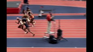 Imani Rivas 60m dash 7:69 secs Liberty university 2/11/22 (pink hair)Darius Dixon Invitational