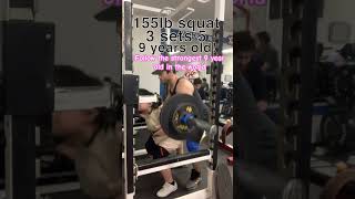 155lb squat 3 sets 5. 9 years old #shorts #squat #fitness #gym #gymgirl #gymlife #sophiebell