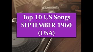 TOP 10 Songs SEPTEMBER 1960; Sam Cooke, Donnie Brooks, Drifters, Brook Benton, Ventures, Bobby Rydel