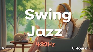 𝐏𝐥𝐚𝐲𝐥𝐢𝐬𝐭 | 432Hz Swing Jazz [6 Hours] – 89 Energetic Tracks for Work, Study, and Café Vibes