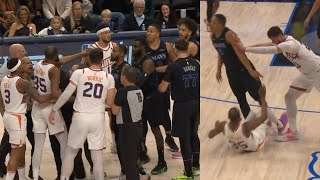 Grant Williams stands over Kevin Durant so Nurkic pushes him and it gets so heated 😳