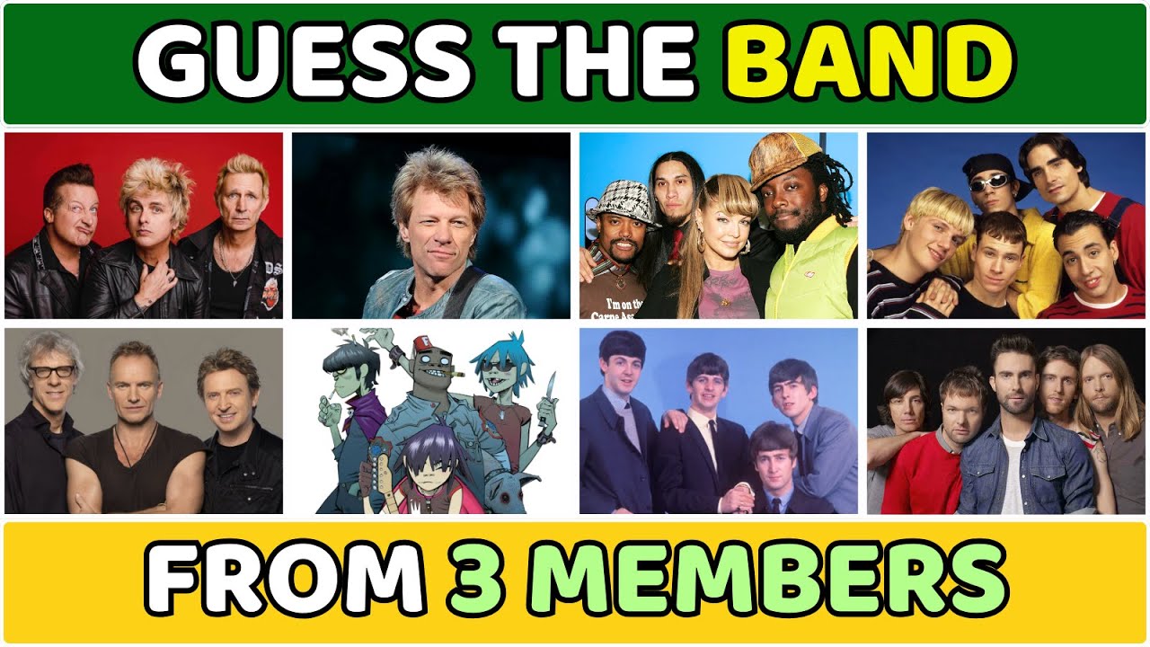 Guess The Band From 3 Members рџћё Music Quiz Part 1 Youtube