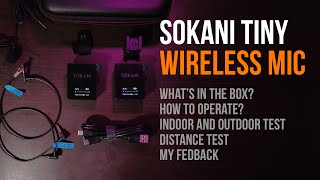 Sokani Tiny UHF wireless lavalier mic review, distance test, indoor and outdoor test