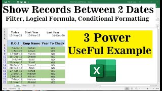 how to filter data between two dates in excel