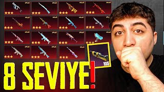 105 MALZEME İLE HESABIMDAKİ TÜM SİLAHLARI FULLEDİM! (HEPSİ 8 SEVİYE) | PUBG Mobile