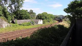 Black 5 44871 and a 37 storm through Totnes 22nd July 2018