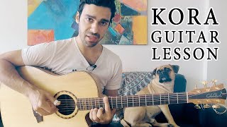 How to play Percussive Guitar in 'Kora' (Verse) on Acoustic Guitar