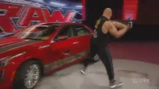 Brock Lesnar destroys J&J Securitys prized Cadillac Raw